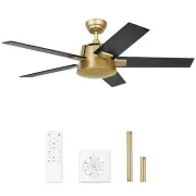 52" Ceiling Fan No Lights with Wall Switch Remote Indoor Outdoor Ceiling Fan
