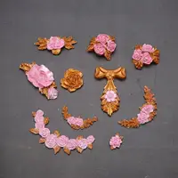 在飛比找ETMall東森購物網優惠-小花花束玫瑰花環圍邊烘焙蛋糕翻糖餅干裝飾DIY硅膠模具