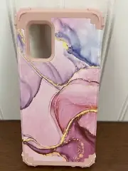 New Pixiu Case for Samsung Galaxy A71 5G Pink Marble 3 Layer Silicone Shockproof