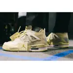 S.G OFF-WHITE X AIR JORDAN 4 SAIL OW 聯名 香檳黃 白帆 女鞋 CV9388-100