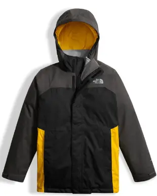 美國百分百【The North Face】外套 TNF 刷毛 兩件式 北臉 保暖 防水 防風 黃灰色 S號 J767