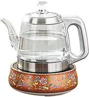 1500ml Glass Electric Kettle Automatic Handle Water Supply 1350w Separate Chassis Heating Blue Light Tea Set Home Living Room Hot Water Dispensers for Kitchen Fast Boil (C) lofty ambition KeYJ