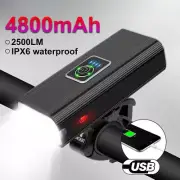 Bicycle Light Front 4800mAh USB Rechargeable MTB Bike 2500 Lumen Bike Headlight