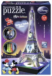 Ravensburger 3D Puzzle 216pc - Mickey & Minnie Eiffel Tower Night Edition