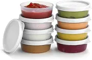 SIGNORA WARE Condiment Cups With Lids- 8 Pk. 2.3 Oz.Salad Dressing Container To Go Small Food Storage Containers With Lids- Sauce Cups For Lunch Box Picnic Travel White