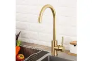 Brushed Gold Kitchen Faucet with Pull Down Sprayer Gold Kitchen Sink Faucet Stainless Steel Brass Copper Commercial RV
