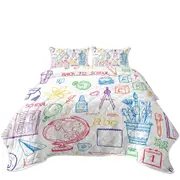 Funny Multi Colored Back to School Kit Coverlet