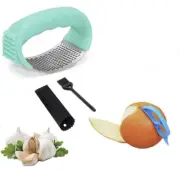 Garlic Press Set Crusher Squeezer Masher Mincer Stainless Steel Kitchen Tool