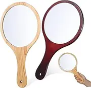 2Pcs Handheld Mirror with Handle Large Makeup Mirror for Women Stylish Vanity Shaving Mirror and Ergonomic Design for Home Use
