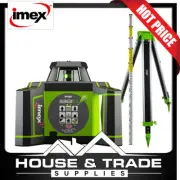 Imex Rotating Laser Level 600m GREEN BEAM H/V + Tripod & 5m Staff i88GK