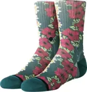 Stance Kids Green Crew Polyester Cushion Floral Barrier Reef Classic Socks Sz M