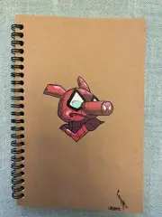Spider-Ham Paint Sketch - 100 Page Spiral Notebook 5" x 7" Brown Cardstock Cover