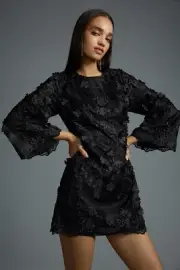NWT Anthropologie Eva Franco 3-D Floral Shift Dress size 2