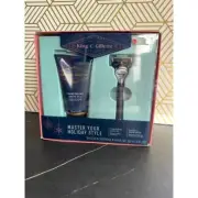 King C Gillette Navy Razor & Transparent Shave Gel Holiday Gift Set