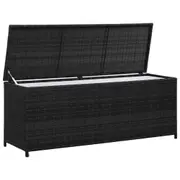Outdoor Storage Box Garden Bench Seat Chest Tool Wicker Poly Rattan 150x50x60cm