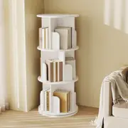 Advwin 3 Tiers Bookshelf Rotating Corner Bookcase Cabinet Revolving Display Stand Rack White