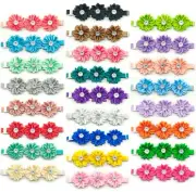 50pcs Dog Cat Collar Cute Colorful Flower Bow Tie Puppy Pet Grooming Accessories