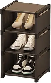 Foldable Shoe Rack - Shoe Cabinet | Household Multi-Layer Storage Container | Multi-Layer Storages Box | Space Saving Entryway Sneaker Shelf | Black Folding Sandle Racks for Entryways Living Room