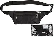 [Out of the blue] Money & Document Wallet with 3 Compartments Money Belt 22 cm Black, Black, 22 cm, Money Belt