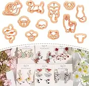 Puocaon Animal Polymer Clay Cutters - 12 Pcs Cute Animal Clay Cutters for Polymer Clay Jewelry, Cottagecore Snail Clay Earring Cutters Otter Cat Cow Fox Clay Jewelry Cutters