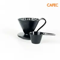 在飛比找PChome24h購物優惠-【三洋CAFEC】日本限量款 花瓣濾杯陶瓷款 墨色 V01/