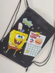 Spongebob Squarepants Krusty Krab Nickelodeon Drawstring Backpack Travel Bag NEW