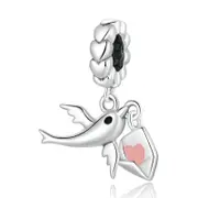 Sterling Silver Love Bird Hypoallergenic Dangle Charm