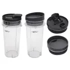 2 Pcs 16 OZ Cup with Four Lids,Blender Replacement Parts Accessories for8445