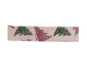 C166 10 Meters Christmas Ribbon Two-color Printing Ribbon Imitation Linen Ribbon Christmas Decorations Christmas Tree Ribbon