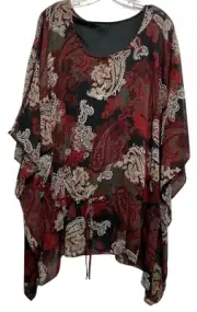 Added Dimensions Catherines Kaftan Tank Combo Plus Size 3X Multicolor Paisley