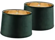 Drum Lamp Shades Large (2 Pack), 14 * 16 * 11 Inch Luxurious Gold Mirror
