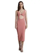 BNWT BEC & BRIDGE Salmon Twist Oasis Knit Midi Dress 12 Au (RRP $240)