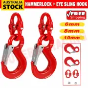 6mm/8mm/10mm Hammerlock Eye Sling Hook w/Latch with Connecting Link Max 3.15TON