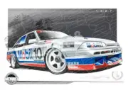 Bathurst Legends 1987 VL COMMODORE SS GROUP A BROCK / MCLEOD / PARSONS A3 FRAMED