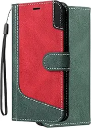 [Klapber] Case for Oppo Find X5 Pro Phone Case, Oppo Find X5 Pro Leather Wallet Case Flip Card Slot Holster, Kickstand TPU Soft Silicone Shell Cover for Oppo Find X5 Pro, Green