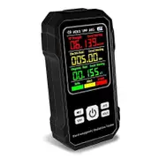 Electromagnetic Radiation Detector Electric Magnetic Field Tester Meter RF Strength Detection Device with Sound Alarm(A) Black