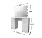 WHITE MAKE-UP DRESSER TABLE WITH TILT ADJUSTABLE LED MIRROR WITH DRAWER 22