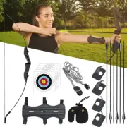 53" Archery Takedown Recurve Bow Hunting Bow&Arrow Set Shooting Target Practice