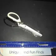 Multi-Blade Shredding Scissors 5 Blades Herb & Paper Shears Black & White EUC