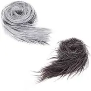 EXQUIMEUBLE 2pcs Fox Mask Fur Accessories Masks Beard Strip Gray Shaggy Faux Fabric Furry Craft Fluffy Fuzzy Dwarf Cosplay Hair Sewing Costume Material Plush Patch for Precut Artificial Fur