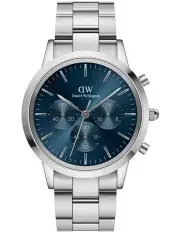 [Daniel Wellington] Iconic 42mm Arctic Steel Chronograph Watch in Silver