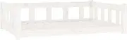 Wooden Elevated Pet Dog Bed, Indoor Outdoor Doggie Couch, Pet Bed Sofa, Raised Cat Sofa Bed for Small Dogs Cats, White 105.5x75.5x28 cm Solid Wood Pine
