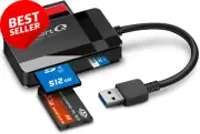 SmartQ C368 USB 3.0 Card Reader–4-in-1, Plug & Play, CF/SD/MicroSD/MS Compatible