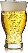 Libbey Craft Brews Nucleated Pint Beer Glasses, Dishwasher Safe Pint Glasses Set of 4 for Light Beers, Stouts, Laser Etching Nucleated Beer Glasses