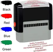 Personalized Stamp 75x38mm Custom Self-Inking Business Address Rubber Stamps Up to 5 Lines-4 Color and Font Choices
