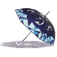 在飛比找momo購物網優惠-【日本SOLEIL】浪漫星空歌德式鑲嵌玻璃玫瑰花窗透光雨傘 