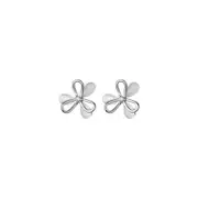 ANYCO Fashion Earrings Silver 925 Sterling Cute Romantic Clover Synthetic Opal Stud for Women Jewelry Gift