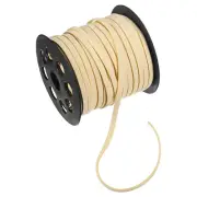 Faux Suede Leather Cord, 50 Yards 5mm Flat Suede Leather Lace [Cream White]