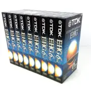 TDK E-HG Videocassette VCR 6 Hour Sealed VHS Video Blank Tapes Pack of 9 - New