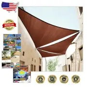 Triangle Brown Sun Shade Sail 16' - UV Protection & Heavy Duty Design